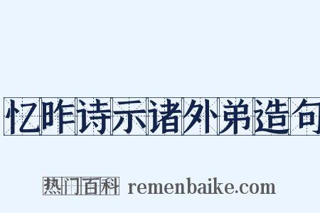 忆昨诗示诸外弟造句是什么意思的图片